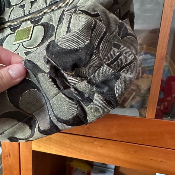 Coach Signature Poppy Tote Bag Purse Black/Gold/Silver G1193-17890 - Picture 7 of 9